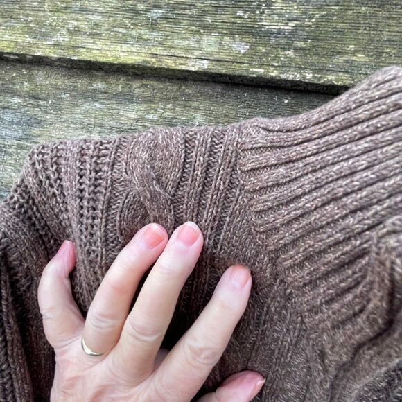 Tasso Elba Brown Cable Knit Sweater - Picture 7 of 10